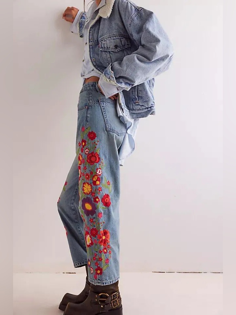We The Free Willow Floral Embroidered Jeans - Picture 3 of 7